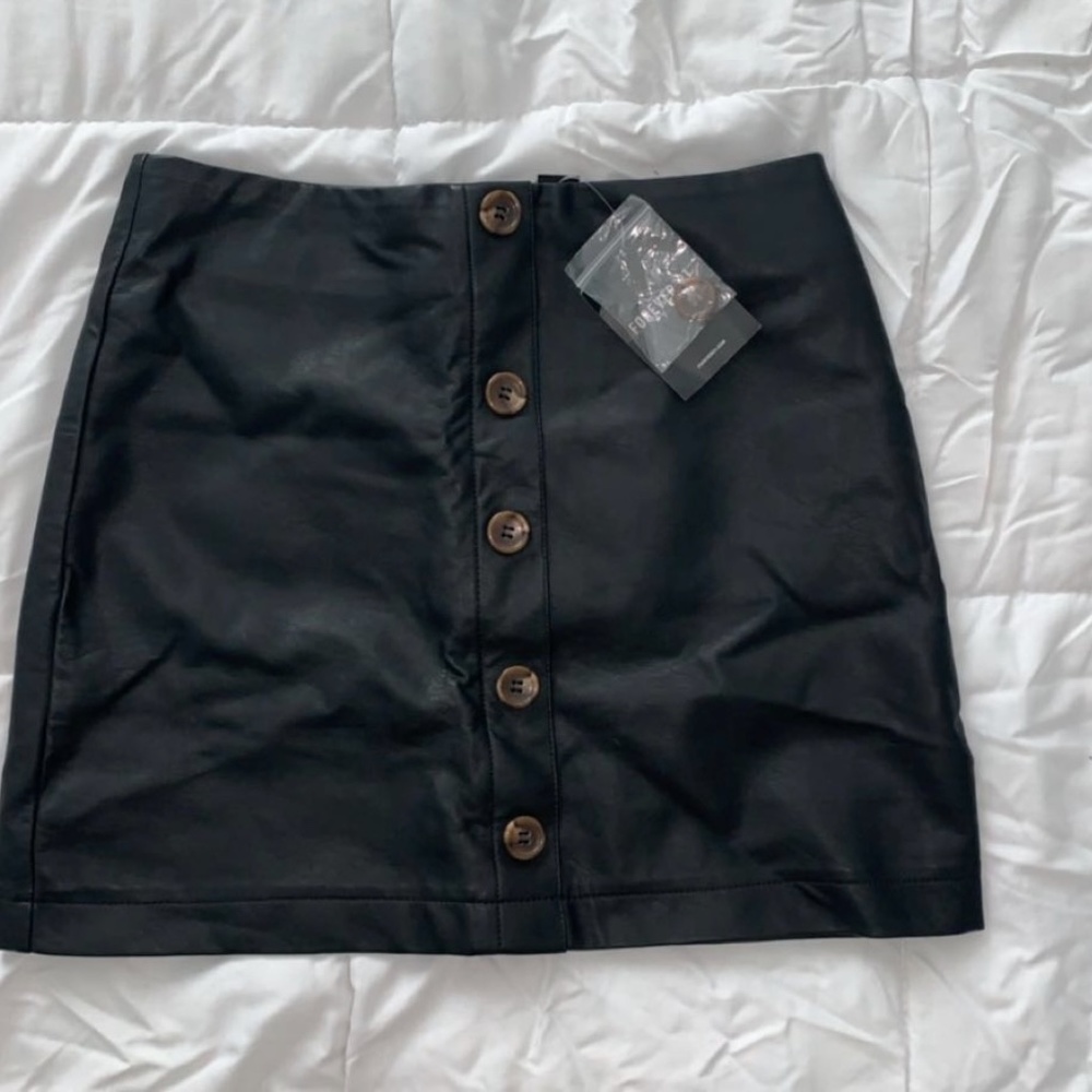 Black Faux Leather Skirt